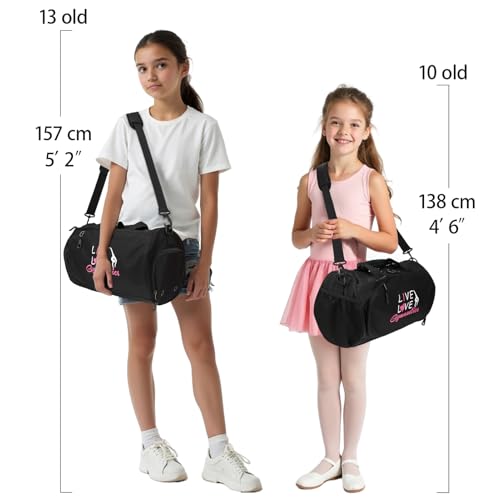 kilofly Girl's Ballet Dance Sports Gymnastics Gym Duffel Bag Travel Carry On3