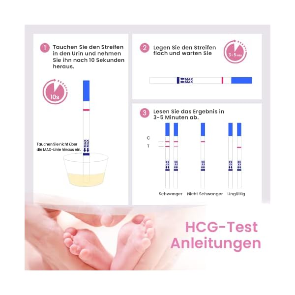 Femometer 20 ovulationstest + 5 Schwangerschaftstest 25 miu/ml optimaler Sensitivität mit Urinbecher – Bild 8