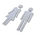 2er Set 12cm Toilettenschilder Damen herren Aufkleber WC Schilder Selbstklebend WC Zeichen Türschild Set für Toilette Mann und Frau Piktogramm Toiletten Hinweisschild Siber Bad Hotel Schul Restaurant