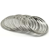 PEPPERLONELY Brand 200 Loop Silver Tone Memory Beading Wire for Bracelet 2-1/8 x 2-3/8 Inch (55MM-60MM)