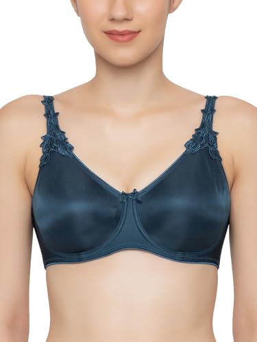Image of Triumph Minimizer Women Bra Wired Non Padded High Support Big Cup Lingerie Visual Bust Reduction Comfort Bra Floral Lace Full Coverage Shapewear Wide Straps & U-Back Support Pack of 1