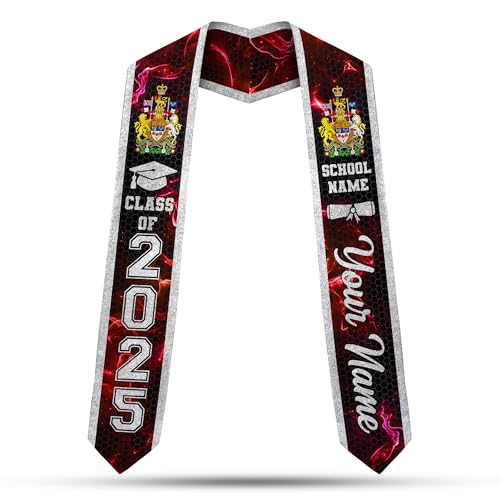 MonkeyVan Personalized Canada Graduation Stole, Canadians Graduation Sash, Canada Flag Graduation Stole, Class of 2025 Cn3