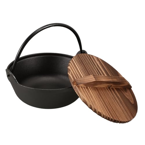 Toddmomy Cast Family Size Soup Pot Japanese Style Outdoor Cooking Equipment Camping Cooker Pot Hanging Pot for Cooking