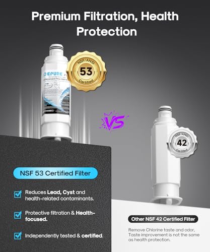 Image of ICEPURE PLUS DA97-17376B NSF /ANSI 53 & 42 Certified Remove Lead Refrigerator Water Filter, Replacement for Samsung HAF-QIN /EXP, DA97-08006C, RS22T5201SR, RF28R7201SR, RF28R7351SG RF32CG5400SR, 2PACK