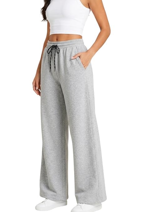 Casual Wear Women's Wide Leg High Waisted Baggy Lounge Sweat Pants, Track Pants for Woman Best for Casual Outings, Gym, Travel, Workouts, or Chilling at Home.-picture-20