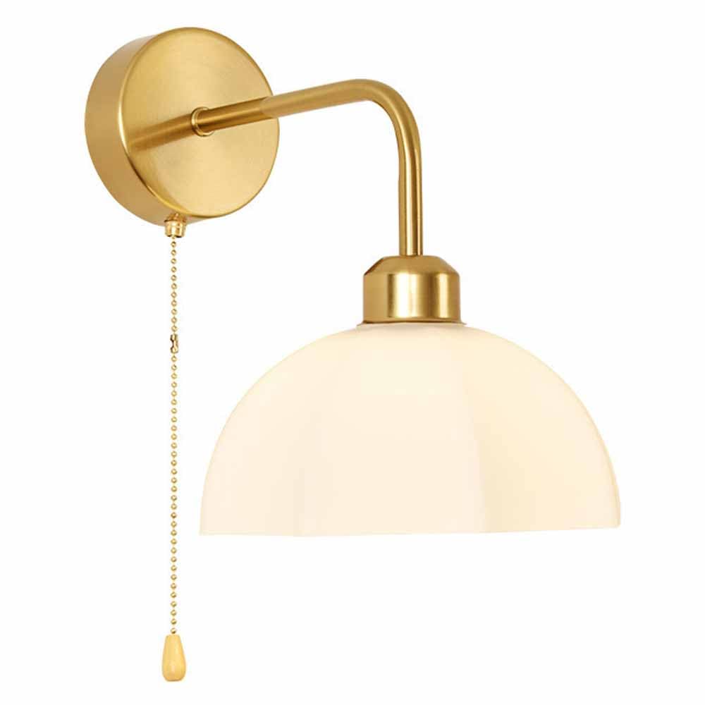 Aplique de pared flor de cerámica con montura de cristal blanco y base de hierro