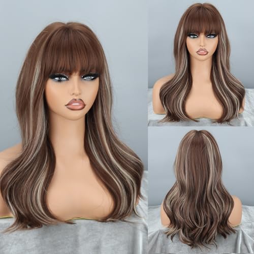 Zephyria Premium Echthaarperücke mit Braunen Highlights