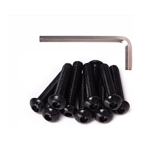 Mariyandh 40PCS M6 x 30mm Button Head Hex Socket Cap Screws,10.9 Grade Alloy Steel Black Oxide,Allen Hex Drive, Bright Finish, Fully Machine Thread Cover