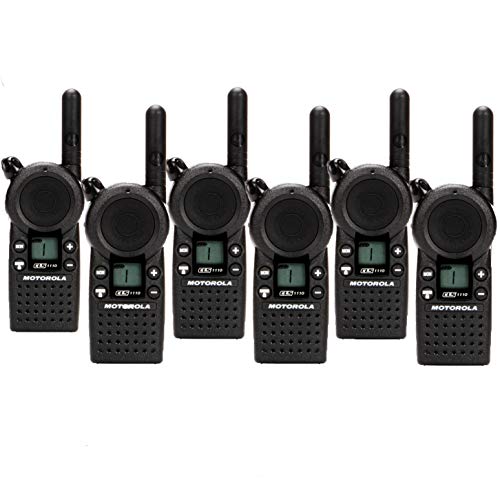 6 Pack Of Motorola Cls1110 Walkie Talkie Radios With Headsets & 6-Bank Charger #TOP1