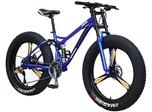 Kcolic Bicicleta Montaña 26 Pulgadas con Ruedas Anchas, 21 Velocidades, Freno Disco Doble, Todoterreno con Suspensión Delantera para Adultos, Jóvenes, Hombres Y Mujeres C,3
