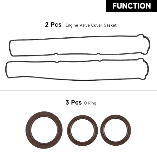 Image of Engine Valve Cover Gasket Kit Left Right - Compatible for Lexus GS300 1993-2005, SC300 1991-2000 for Toyota Crown Saloon 3.0L 1991-2001 - Replace Part 11214-46011, 1121346030