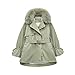 TWDYC Blanc Duvet de Canard Veste d'hiver New Fox Collier de Femmes Baudrier en Vrac détachable 2 pièces épais Manteau imperméable (Color : Green, Size : Small)