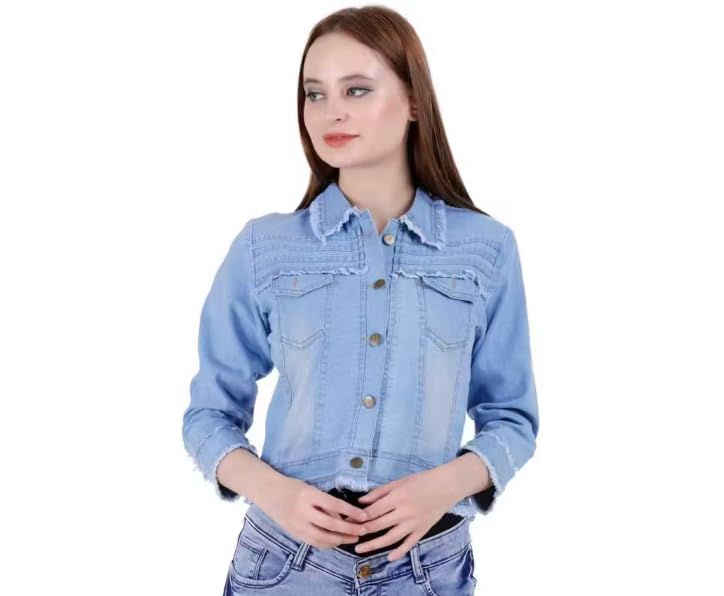 Women's Stylish Denim Full Sleeve Jacket-picture-43