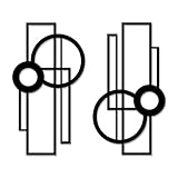 2 Pieces Abstract Metal Wall Art Minimalist Modern art Wall Decor Single Line Geometric Aesthetic Black Room Decor Vertical Hanging Sculptures for Living Room Bedroom Bathroom (7.9 x 14.3 in)