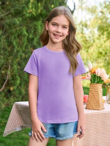 Image of Haloumoning Girls Short Sleeve T Shirts Kids Summer Crewneck Tops