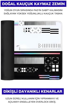 8 Farklı Desenli Baskılı Model Black Deer XXL Gaming Mouse Pad 70x30 cm – Dikişli Kenar, Kaymaz Taban, Dijital Tasarım, Hassas Takip, Ultra Geniş Oyuncu Mousepad (Printstream 70x30 cm) - Görsel 5