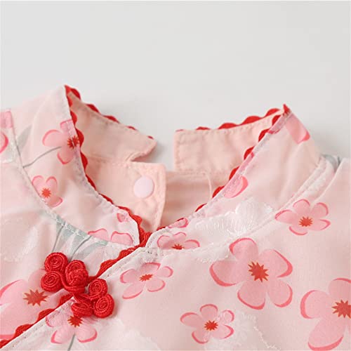 Toddler Baby Girl Chinese Cheongsam Dress Short Sleeve Floral Qipao Classic Retro Pageant Festival Dress Formal Girls2