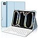 SENGBIRCH AZERTY - Cover tastiera per iPad Pro 11'' (M4) 2024, tastiera francese - Custodia per iPad Pro 11 pollici con slot per penna, rimovibile senza fili Bluetooth, blu chiaro immagine
