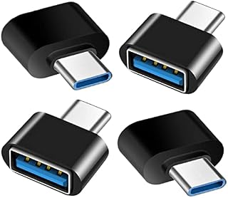 Adapter USB C na USB (4 Sztuki), USB C na USB 3.0 OTG Adapter USB-A żeńskie na USB-C męskie, kompatybilny z MacBook Pro, Samsung Galaxy, Telefonami USB C i innymi (Czarny)