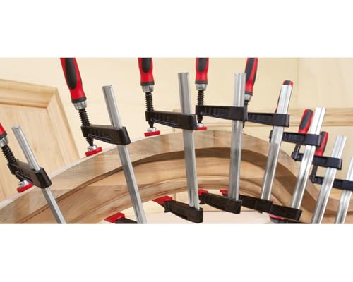 Image of BESSEY TG7.024+2K Cast Jaw Clamp for Woodworking, F-style with Wood Handle, Carpentry, Home Improvement, and DIY Projects