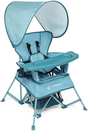 Baby Delight Go with Me Venture Portable Chair | Indoor and Outdoor | Sun Canopy | 3 Child Growth Stages | Blue Wave