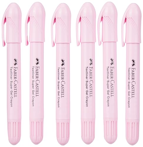Image of Faber-Castell TEXTLINER SUPER GEL PASTEL CRAYON PINK BOX OF 6