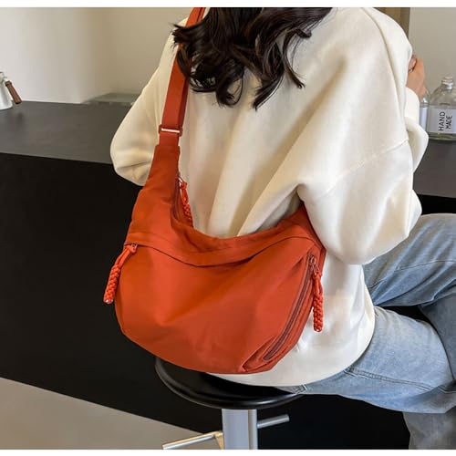 Hrtesus Hip Hugger Crossbody Bag, Crossbody Bags for Women, Nylon Crescent Bag, Fashion Plain Color Nylon Crossbody Bag2