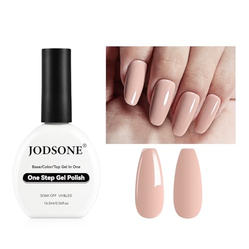 JODSONE Gel Polish Top Coat, Paso 3 en 1 Ámbar Base Color Top Coat Gel Esmalte de uñas No hay necesidad de bases y top coats, ahorra tiempo