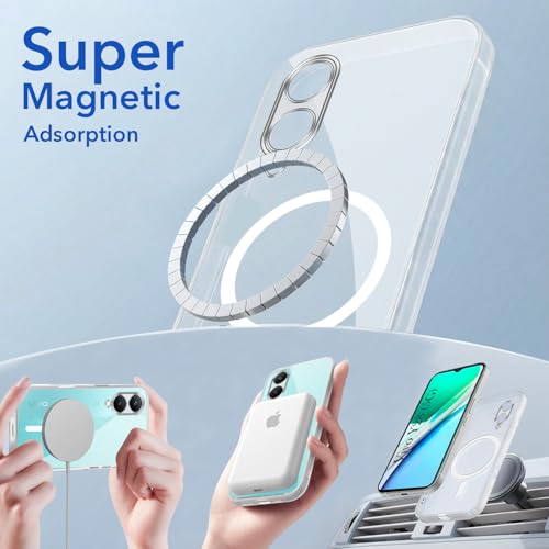 Image of Jkobi Lifetime Anti-Yellow MagSafe Compatible Clear Back Cover Case for Vivo Y28 5G (Sleek Hard Crystal | Shockproof and Camera Protection)