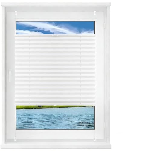 Estores para Ventanas Persiana Enrollbale 50 x 90 cm Blackout, Fijación sin Taladrar, Translúcido Persiana Enrollable Blackout para Puertas y Ventanas para, Blanco