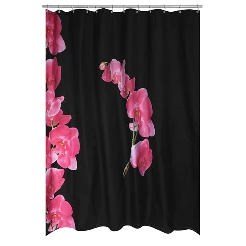 MSV, Rideau de Douche, en Polyester, Revêtement antibactérien, Anneaux Inclus, Lavable à 30°, Imperméable Tissu Lavable en Machine Rideau Salle de Bain,...