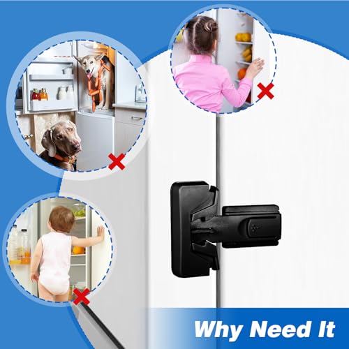 2 Pack Mini Fridge Lock Freezer Lock To Keep Door Closed Freezer Door Latches Refrigerator Locks Freezers Refrigerator Proof Refrigerators Child Safety Cabinet Locks, Easy Install Without Keys
