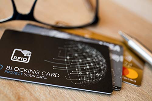 DEKRA geteste RFID-blokkerkaart, nieuwste E-Field storzendertechnologie, ter bescherming tegen gegevensdiefstal, extra dunne kaart met 0,8 mm voor elke portemonnee, kaartbescherming, NFC-bescherming, zwart, 1, Modern - Image 7
