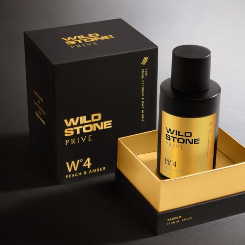 Image of Wild Stone Prive Peach & Amber Parfum for Men 100ml | Luxury Long Lasting Perfume | Citrus, Fruity & Fresh Fragrance | Premium Men's Perfume