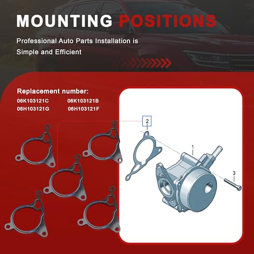 Juego de 5 juntas para bomba de vacío 06H103121F 06H103121G Repuesto para Audi A3 A4 A5 Q3 TT VW Passat Tiguan Jetta Golf Seat Skoda miniatura 6