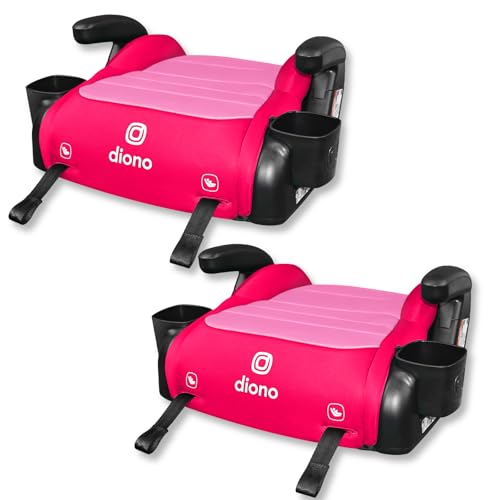 Image of Diono Connect3 RXT Backless Booster, Pack of 2, Slim Fit 3-Across in Many Mid-Sized Sedans and SUVs, for Children from 40-120 lbs., Lightweight with Latch connectors, Pink Cotton Candy