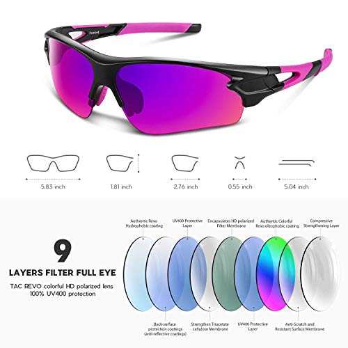 Lentes de sol deportivos polarizados, protección UV 400, perfectos para béisbol, ciclismo, pesca, correr, golf, lentes TAC