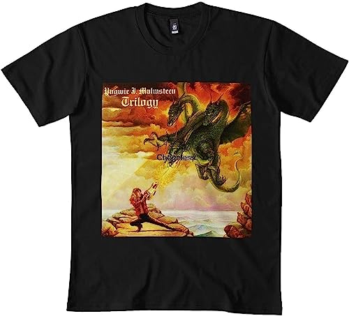 Photo de JANGJWEE Yngwie Trilogy Malmsteen Tour 2020 edanstress Slim Fit t-Shirt BL Black T-Shirts à Manches Courtes(Large)
