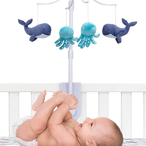 Bedtime Originals Whales Tale Blue Whale/Octopus Musical Baby Crib Mobile Toy