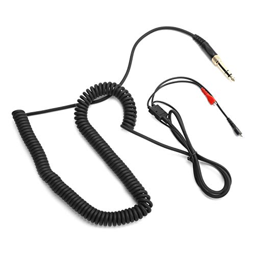 Acouto Cable en Espiral para Auriculares con Adaptador para HD25/HD560/HD540/HD430/HD250 Empareje los Cables Trenzados y Apagados para Auriculares con AdaptadorCable en Espiral para AuricularesCable