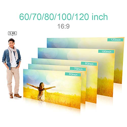 Andoer Tela de projetor portátil de 70 polegadas HD 16: 9 sem moldura Tela de projeção de vídeo dobr