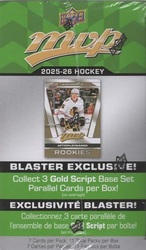 2025 2026 Upper Deck M V P Hockey Series Unopened Blaster Box of 11 Packs with Chance for Rookies Plus #1 Draft Picks Cards and Blaster Exclusive Gold Scripts - View 4