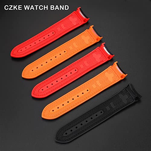 Bracelet de montre en caoutchouc silicone Omega Planet Ocean 22mm bleu