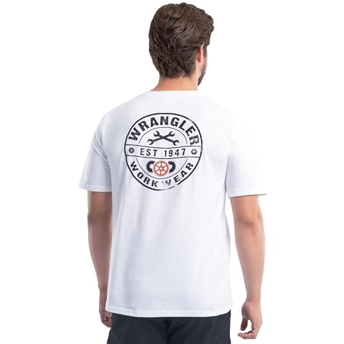 Wrangler Workwear Men's Short Sleeve Cotton Graphic Shirt, White, 3X-Large - image 1