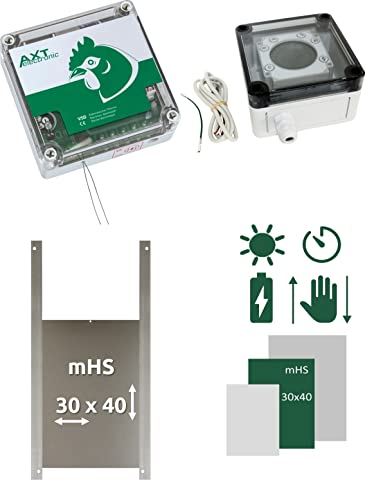 AXT-Electronic Set C - Pförtner VSD mit Batterien, Digitale Zeitschaltuhr, manuelle Steuerung, Außenmontage, Entent