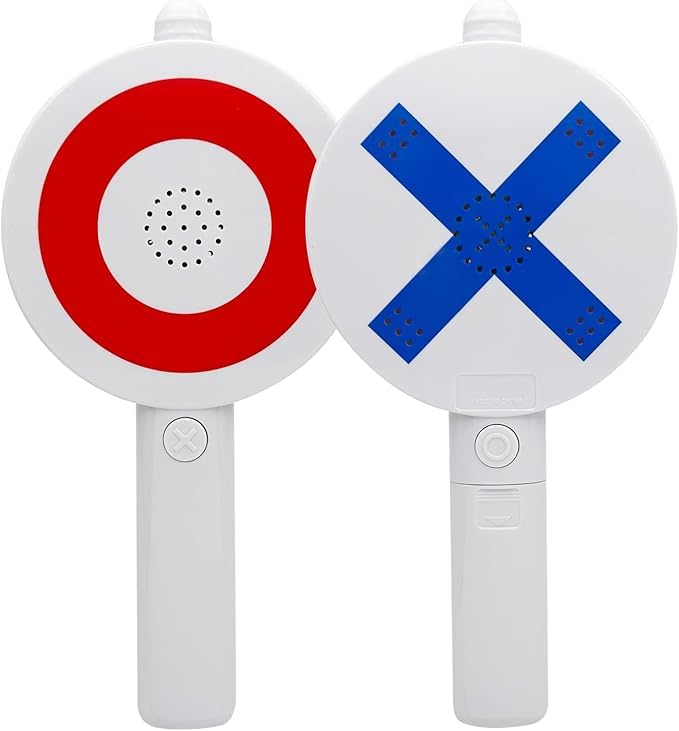 Amazon | マルバツ ブザー 電池式 回答札 〇×クイズ 回答札 音 光