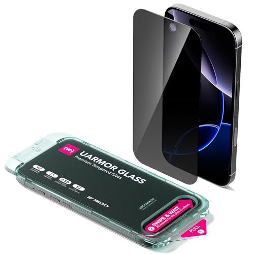 Upcommon UARMOR vCoV[XN[veN^[ iPhone 16 Pro Maxp [6.9C`] _ux 9H KX ȒPtLbgt XpCh~ h~ P[XɗDtBbg - 2pbN