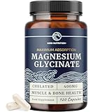 Magnesium Glycinate 400mg | Chelated Bisglycinate for Muscle Relaxation, Bones, Heart, Nerve, Sleep & Calm Support for Women & Men | High Absorption Magnesium Chelate Supplement | 120 Capsules