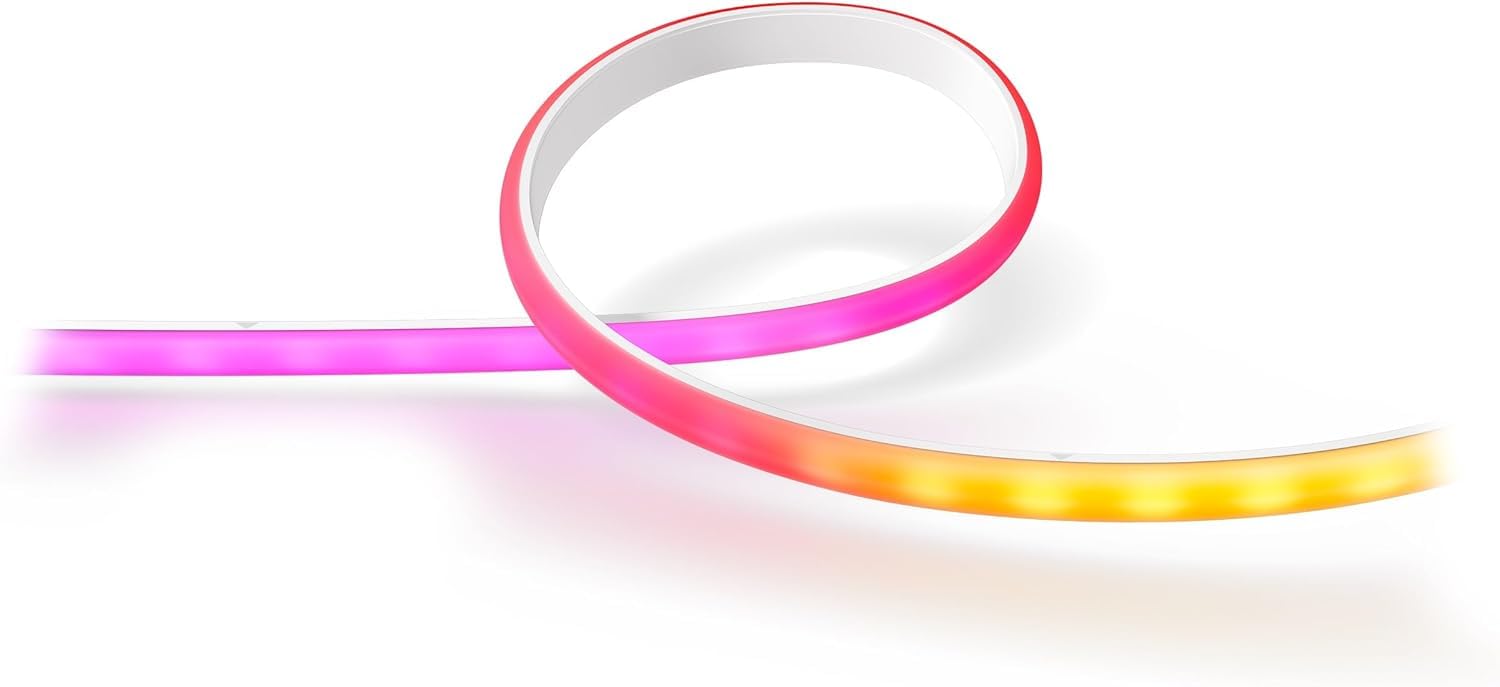 Philips Hue White and Color Gradient LED Strip 2m, Bande LED avec Bluetooth, Compatible Alexa, Google Assistant, Apple HomeKit