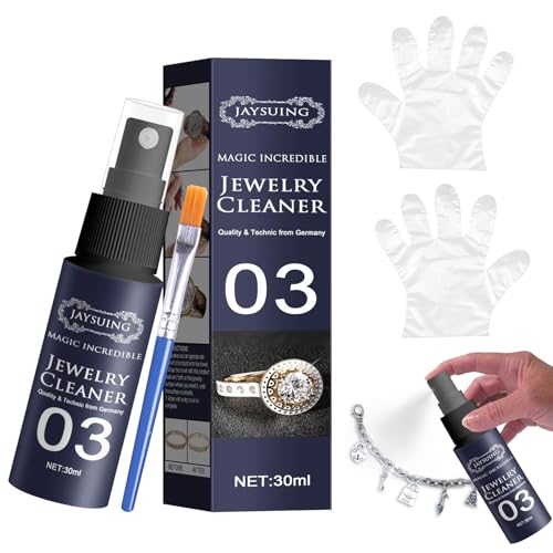 Spray limpiador de joyas Diamond-Shine limpiador de joyas con cepillo, limpiador de suciedad, limpiador de óxido para relojes, diamantes, plata, oro